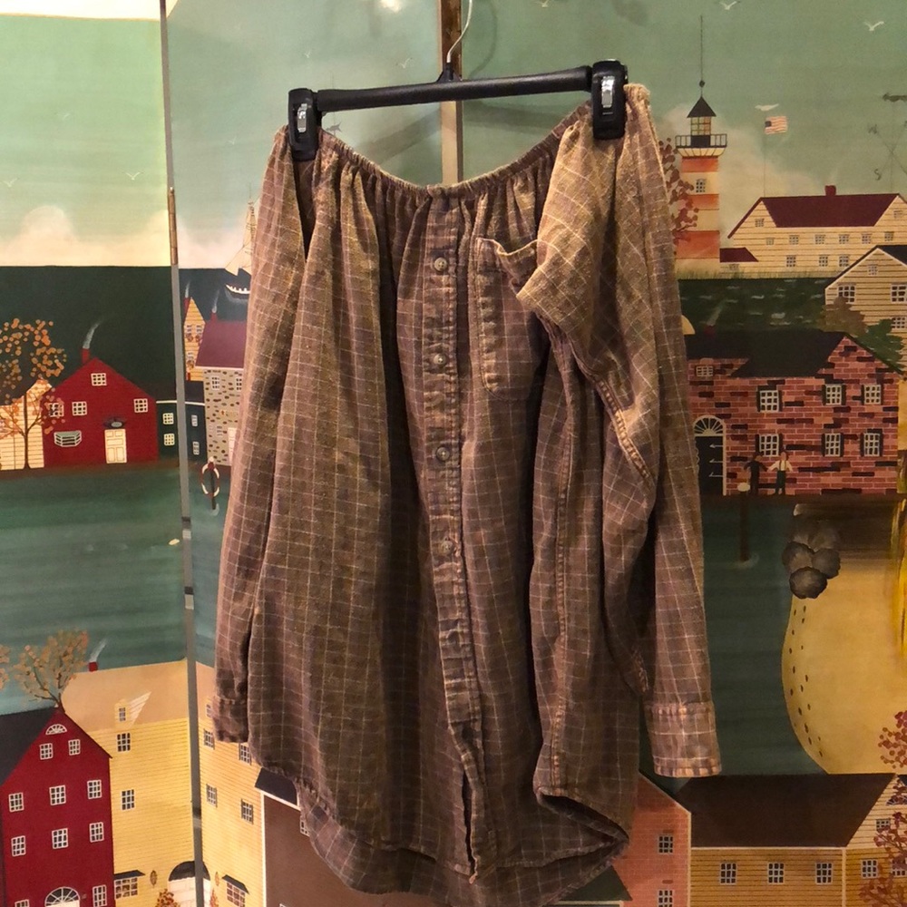 Off the shoulder flannel